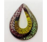 HXSCOO Handgemachte Murano Lampwork Glasfolie Wassertropfen Anhänger Fit Halskette Heißer Schmuck Geschenke (Color : Champagne Gold)