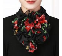 HXSCOO Koreanischer Blumen-Chiffon-Nackenschutz, falscher Kragen, Hedging-Schal, Sommer, Frauen, Eisseide, schützt zervikalen, elastischen Lätzchen, Kopfhals (Color : 2, Size : One Size)