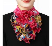 HXSCOO Koreanischer Blumen-Chiffon-Nackenschutz, falscher Kragen, Hedging-Schal, Sommer, Frauen, Eisseide, schützt zervikalen, elastischen Lätzchen, Kopfhals (Color : 3, Size : One Size)