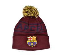 Hy-Pro Offiziell lizenzierte Barcelona Bommelmütze - für den Winter mit traditionellem Pom-Pom Design - Fan Bommelmütze für Damen und Herren rot mit Logo und Schrift