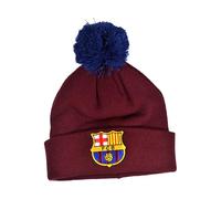 Hy-Pro Offiziell lizenzierte Barcelona Bommelmütze - für den Winter mit traditionellem Pom-Pom Design - Fan Bommelmütze für Damen und Herren rot mit Logo
