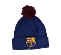 Hy-Pro Offiziell lizenzierte Barcelona Bommelmütze - für den Winter mit traditionellem Pom-Pom Design - Fan Bommelmütze für Damen und Herren Blau mit Logo und Schrift