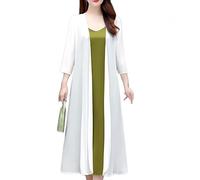 HYBMRQVD Damen Jacke,Lange Chiffon Cardigans Langärmelig Vorne Offen Dünn für Den Sommer Leicht Transparent Schal Bolero Shrug Lockerer Kaftan Boho Geräumiger Kimono Strand Bikini Überzugskleider