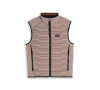 Steppweste TOM TAILOR, Herren, Gr. XL, beige (driftwood taupe), Steppware, Obermaterial: 100% Polyester. Futter: 100% Polyester, unifarben mit Farbeinsatz, regular fit hüftbedeckend, Rundhals, Westen