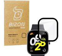 Hybrides Glas für Xiaomi Redmi Watch 4, Bizon Glass Watch Edge Hybrid, Schwarz