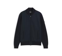 Hybridjacke BOSS "C Levaio", Herren, Gr. L, dunkelblau404, Strick, Obermaterial: 100% Baumwolle, unifarben, regular fit normal, Rundhals, Bündchen, Jacken, Rippstrickkragen, Regular Fit, 2-Wege-Zipper