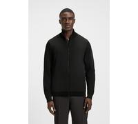 Hybridjacke BOSS GREEN "Momentum", Damen, Gr. M, schwarz (schwarz001), Web, Obermaterial: 48% Polyester, 39% Schurwolle, 11% Polyamid, 2% Elasthan, unifarben, regular fit hüftlang, hoch geschlossener