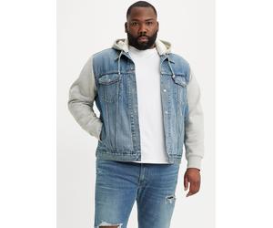 Hybridjacke LEVI'S PLUS, Herren, Gr. 4XL (72/74), blau (candy man), Denim/Jeans, Obermaterial: 100% Baumwolle, mehrfarbig, regular fit taillenbedeckt, ohne Ausschnitt, Rippbündchen, Jacken, mit Sweat