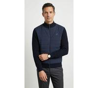 Hybridjacke OLYMP, Damen, Gr. S, marine, Strick, Obermaterial: 70% Baumwolle, 30% Wolle, regular fit, Rippbündchen, Jacken Hybridjacke, mit gesteppten Einsätzen, Modern fit, Stehkragen (50825802-S)