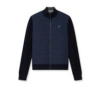 Hybridjacke OLYMP, Herren, Gr. XL, marine, Strick, Obermaterial: 70% Baumwolle, 30% Wolle, regular fit, Rippbündchen, Jacken, mit gesteppten Einsätzen, Modern fit, Stehkragen (50825802-XL) marine