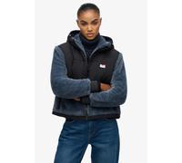Hybridjacke SUPERDRY "SUPER SOFT HYBRID FULL ZIP", Damen, Gr. L, blau (ebony), Web, Obermaterial: 100% Nylon, oversize normal, Jacken, Kunstfaser, oversize (17074600-L) ebony