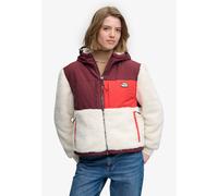 Hybridjacke SUPERDRY "SUPER SOFT HYBRID FULL ZIP", Damen, Gr. XXL, rot (desert bone sanftes weiß, port rot), Web, Obermaterial: 100% Nylon, oversize normal, Jacken, Kunstfaser, oversize (11678933-XXL)