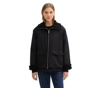 Hybridjacke TOM TAILOR DENIM, Damen, Gr. L (40), schwarz (deep schwarz), Obermaterial: 85% Polyester, 15% Baumwolle. Futter: 100% Polyester, unifarben, regular fit Po-bedeckend, ohne Ausschnitt, Aufsc