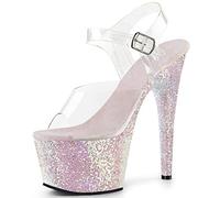 HYDgfiuf Damen Rosa Pailletten Plateau Sandalen Stiletto High Heels Sexy Stripper Club Pole Dance Show Heels Hochzeitskleid Party Schuhe Unisex Große Größe,Rosa,36