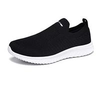 HYDLONGR Leichte Flache leicht zu tragende Laufschuhe für Damen und Herren Innen- und Außenbereich Black white-40