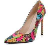 HYFZXWX Damen Arbeitsspitze Bunte Stilettos High Heel 4,72 Zoll Sexy Slip On Abend Party Pumps Schuhe pumps/J/41EU