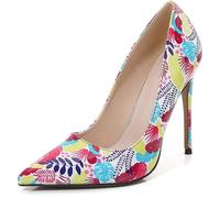 HYFZXWX Damen Arbeitsspitze Bunte Stilettos High Heel 4,72 Zoll Sexy Slip On Abend Party Pumps Schuhe pumps/B/37EU