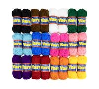 Hygloss Acrylgarn-Set - 24 bunte Mini-Stränge - Häkelgarn zum Häkeln und Stricken - 100% Acrylgarn - weiches, glattes Garn - 2 x 12 Packungen (24 Knäuel) 22 Meter pro Knäuel - insgesamt 500 m