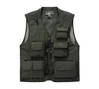 HynJGih MekUk Herren Outdoor Weste Weste Männer Outdoor-Sportarten Freizeit Multi-Bag Weste Männer Größe lose Fotografie Angeln Weste Mann Fotografie Weste Camping Wandern Ärmellos Jacke(ArmyGreen,L)