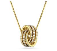 Hyperbola Anhänger, Verflochtene Ringe, Weiß, 18K Goldbeschichtet OS