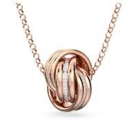 Hyperbola Anhänger, Verflochtene Ringe, Weiß, Roségold-Legierungsschicht OS