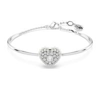 Hyperbola Armreif, Herz, Weiß, Rhodiniert OS