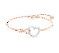 Swarovski Infinity Heart Armreif, Weiss, Metallmix