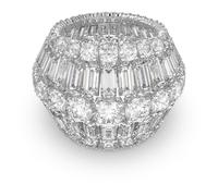 Hyperbola Cocktailring, Verschiedene Schliffe, Weiß, Rhodiniert 50