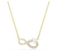 Hyperbola Halskette, Herzschliff, Pavé, Unendlichkeit, Weiß, 18K Goldbeschichtet OS