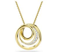 Hyperbola Halskette, Rundschliff, Weiß, 18K Goldbeschichtet OS