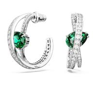 Hyperbola Kreolen, Verschiedene Schliffe, Grün, Rhodiniert OS