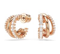 Hyperbola Kreolen, Verschiedene Schliffe, Mini, Weiß, 18K Roségoldbeschichtet OS