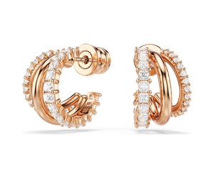 Hyperbola Kreolen, Verschiedene Schliffe, Mini, Weiß, 18K Roségoldbeschichtet OS