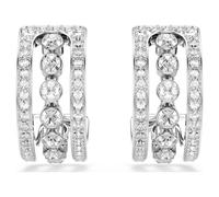 Hyperbola Kreolen, Weiß, Rhodiniert OS