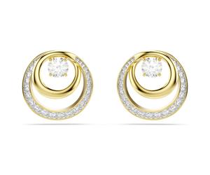 Hyperbola Ohrstecker, Rundschliff, Weiß, 18K Goldbeschichtet OS