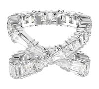 Hyperbola Ring, Unendlichkeit, Weiß, Silberfarbenes Finish 60