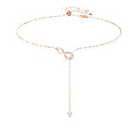 Hyperbola Y-Halskette, Unendlichkeit, Weiß, Roségold-Legierungsschicht OS