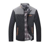 HYPESTFIT Herren Diamond Gesteppte Pufferdaune Jacke Leichte Warm Windbreaker Lässige Bomberjacken Schwarz XL