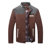 HYPESTFIT Herren Diamond Gesteppte Pufferdaune Jacke Leichte Warm Windbreaker Lässige Bomberjacken Braun XXL