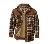 HYPESTFIT Herren Fleece Thermohemd Warm Flanellhemd Innenfleece Holzfällerjacke Thermojacke für Outdoor XL