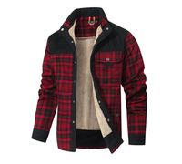 HYPESTFIT Herren Fleece Thermohemd Warm Flanellhemd Innenfleece Holzfällerjacke Thermojacke für Outdoor 3XL