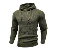 HYPESTFIT Hoodie Herren Langarm Knitted Kapuzenpullover Kordelzug Sweatshirt mit Kapuze Casual Armeegrün 3XL