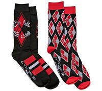 Hypnotic Hats The Suicide Squad Harley Quinn Lie Fast Die Clown 2 Paar Casual Crew Socken, merhfarbig, Einheitsgröße