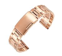 HYQING Ersetzen Sie das Armband. Universelles 18 mm, 20 mm, 22 mm, 24 mm, 26 mm, 28 mm, 30 mm, solides, klassisches, atmungsaktives Ersatzarmband aus Edelstahl(Rose Gold,30mm)