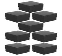 HYTROVE 10 Stück pack Schwarze Schmuckverpackungsbox mit Schützendem Schwammkissen aus Papier und Flanell Rechteckige Halskettenkissenbox für Schmuckpräsentationen und Reisen