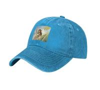 HYTTER Black Aldult Denim Baseball Cap Monkey on The Coconut Tree Pattern Adjustable Cotton Hat for Men and Women