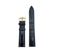 HYUOIND Uhrenarmband aus Leder und Rindsleder, passend for Cartier/Must/Round/Santos Uhrenarmband, atmungsaktiv, weich(Black golden,16mm)