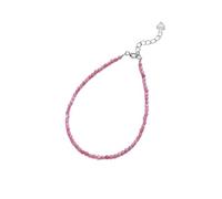 HYXC Bergkristall Armband, Natürliche Rubellit-Stein-Armbänder Mode Facettierte Perlen Energie Edelstein 925 Silber Armreifen Verstellbarer Karabinerverschluss Chakra Yoga Armbänder Schmuck Für Fraue