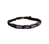 HYXC Chakra Armband Echte Steine, Natürliche Lila Charoite Stein Armbänder Nugget Perlen Energie Edelstein Chakra Geflochtenes Seil Verstellbare Armbänder Armreifen Balance Yoga Schmuck Für Frauen M