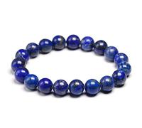 HYXX Chakra Armband Echte Steine, Kreative 10 Mm Lapislazuli Naturstein Armband Chakra Energie Edelstein Armbänder Freundschaft Yoga Elastische Armreifen Charm Schmuck Für Männer Frauen,25Cm(9.8Inch)